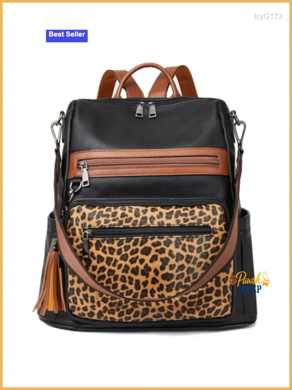 Women's Vegan Leather Backpack Purse with Tassel - Large Travel College